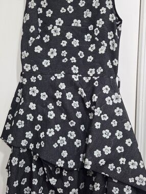 Morgane Le Fay Black Dress with White Floral Print